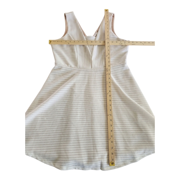 Maurices White Textured Fit & Flare Dress | Sleeveless V-Neck Size 13/14 - Picture 7 of 9